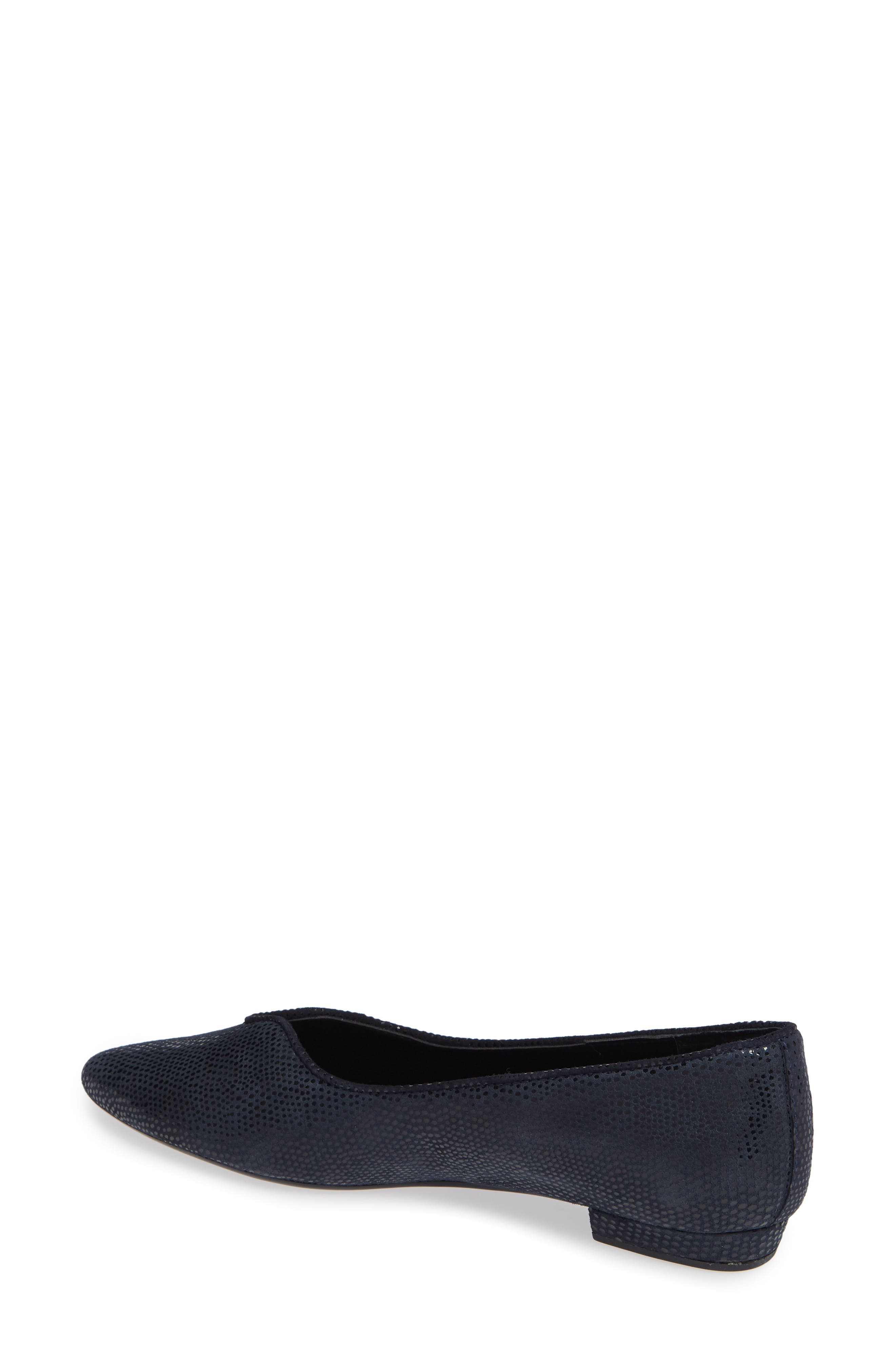 'Ganet' Pointy Toe Flat, Alternate, color, NAVY LEATHER