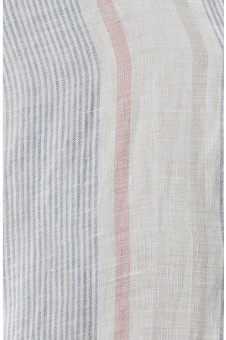 Zev Stripe Short Sleeve Linen Button-Up Shirt, Alternate, color, VINTAGE BLUE