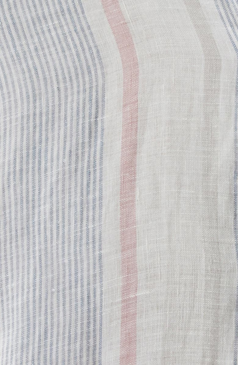 Robert Barakett Zev Stripe Short Sleeve Linen Button-Up Shirt, Alternate, color, 