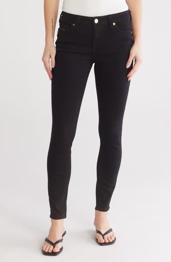 True Religion Jennie Big T Mid Rise Skinny Jeans In Rinse Black
