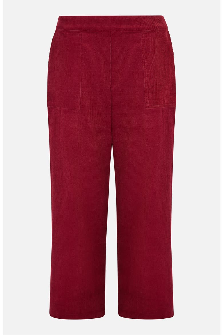 Cord Cropped Wide Leg Pants, Alternate, color, Burgundy