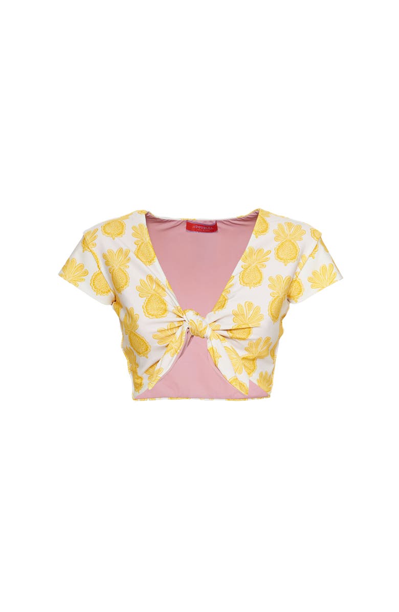La DoubleJ Bardot Top Pineapple Sunflower White, Alternate, color, Pineapple Sunflower White
