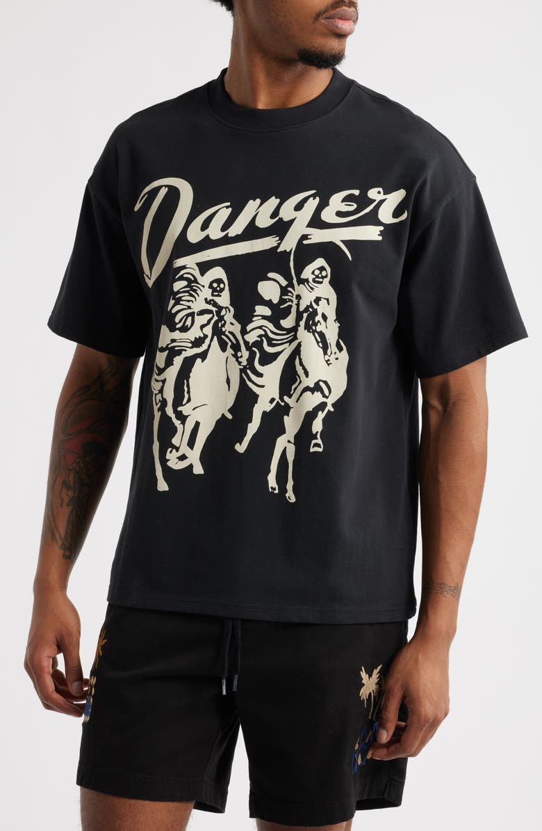 PacSun Grim Graphic T-Shirt, Main, color, Caviar