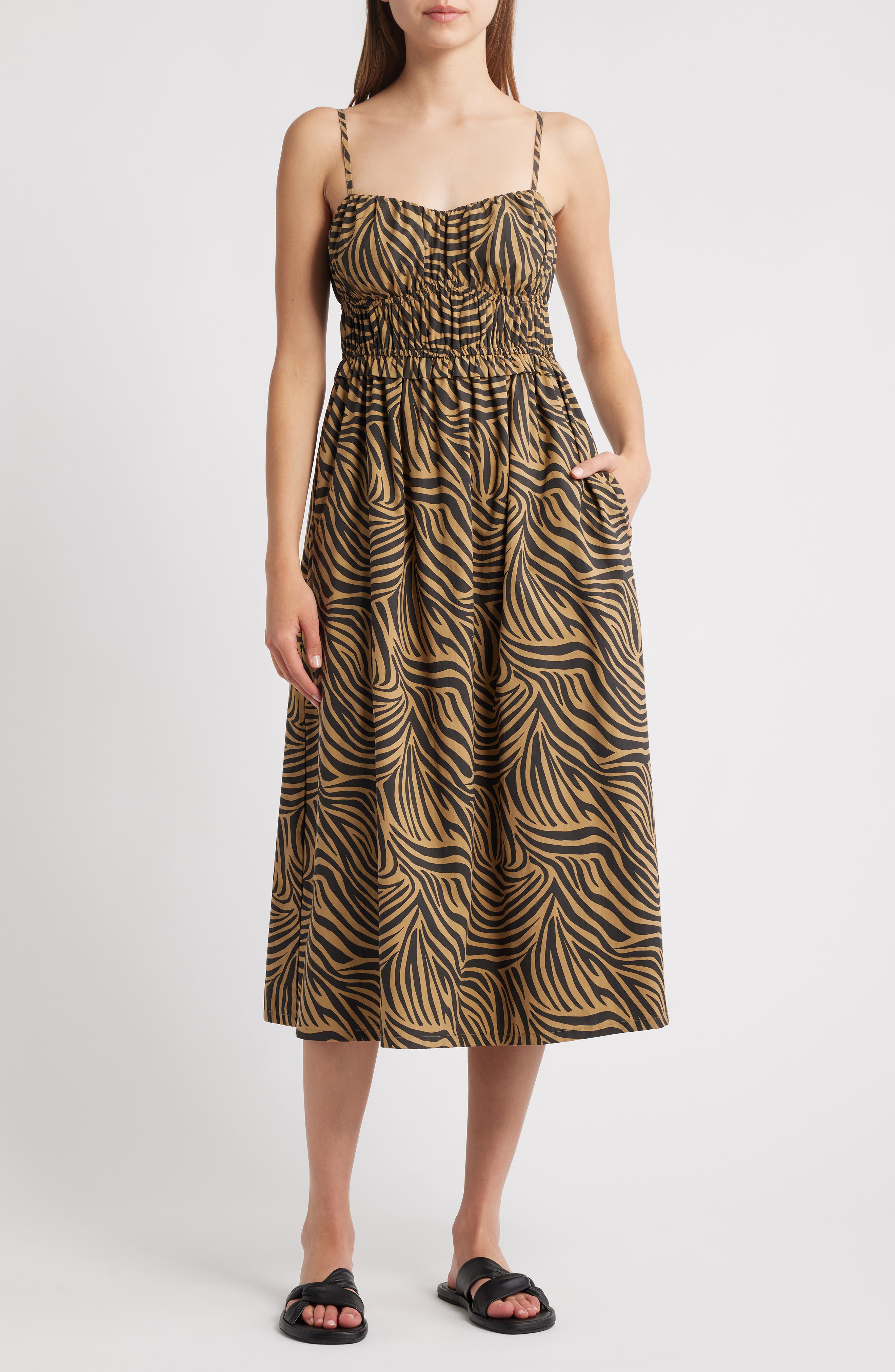 Rails Breeze Shirred Bodice Cotton Blend Sundress