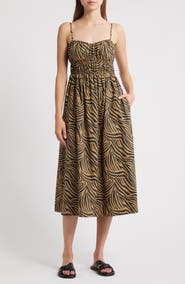 Rails Breeze Shirred Bodice Cotton Blend Sundress