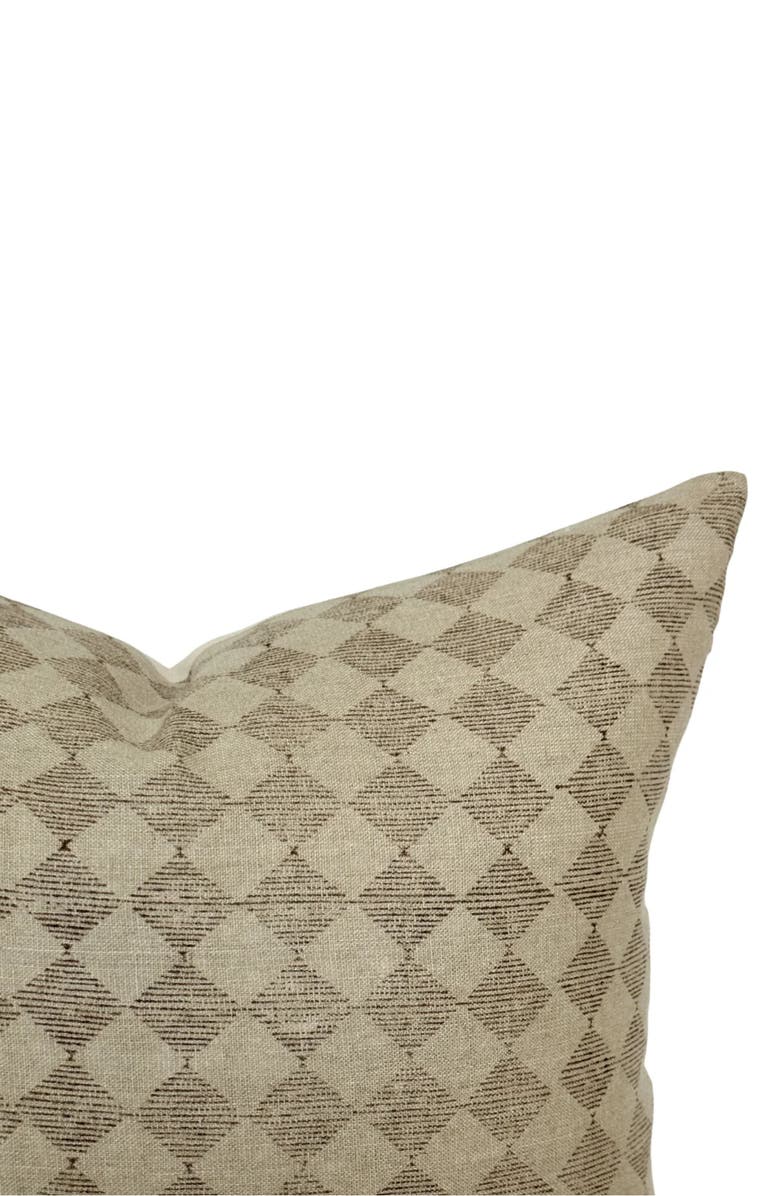 Linen & James Dane Brown Checkered Diamond Pillow Cover, Alternate, color, Brown