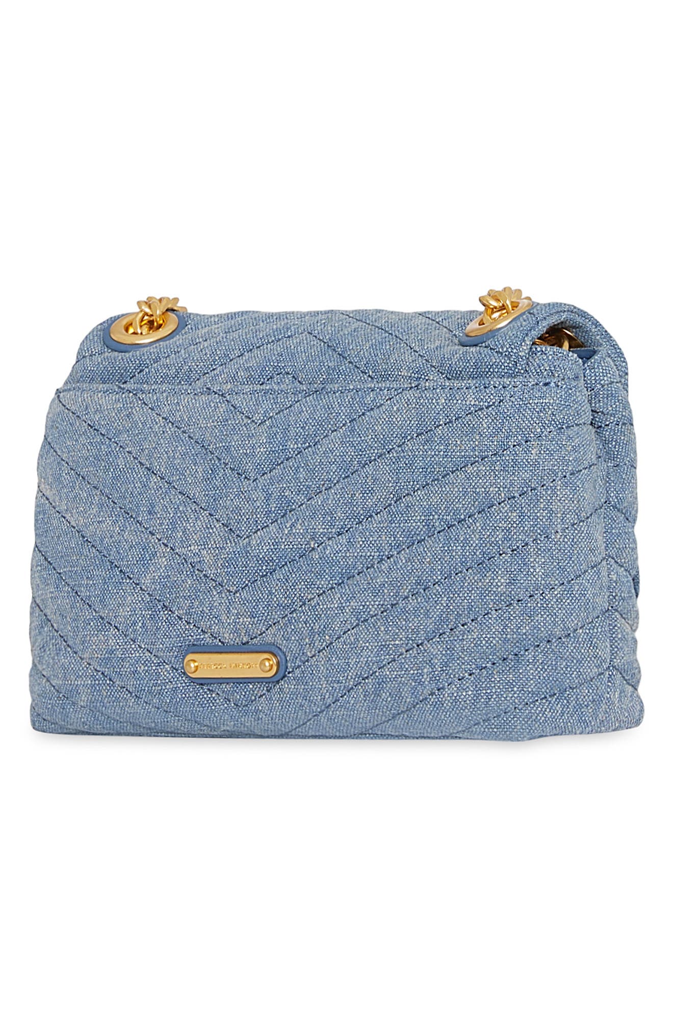 Rebecca Minkoff Edie Quilted Denim Convertible Crossbody Bag, Alternate, color, 