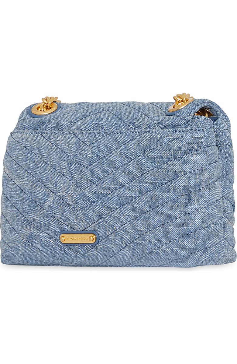 Rebecca Minkoff Edie Quilted Denim Convertible Crossbody Bag, Alternate, color,