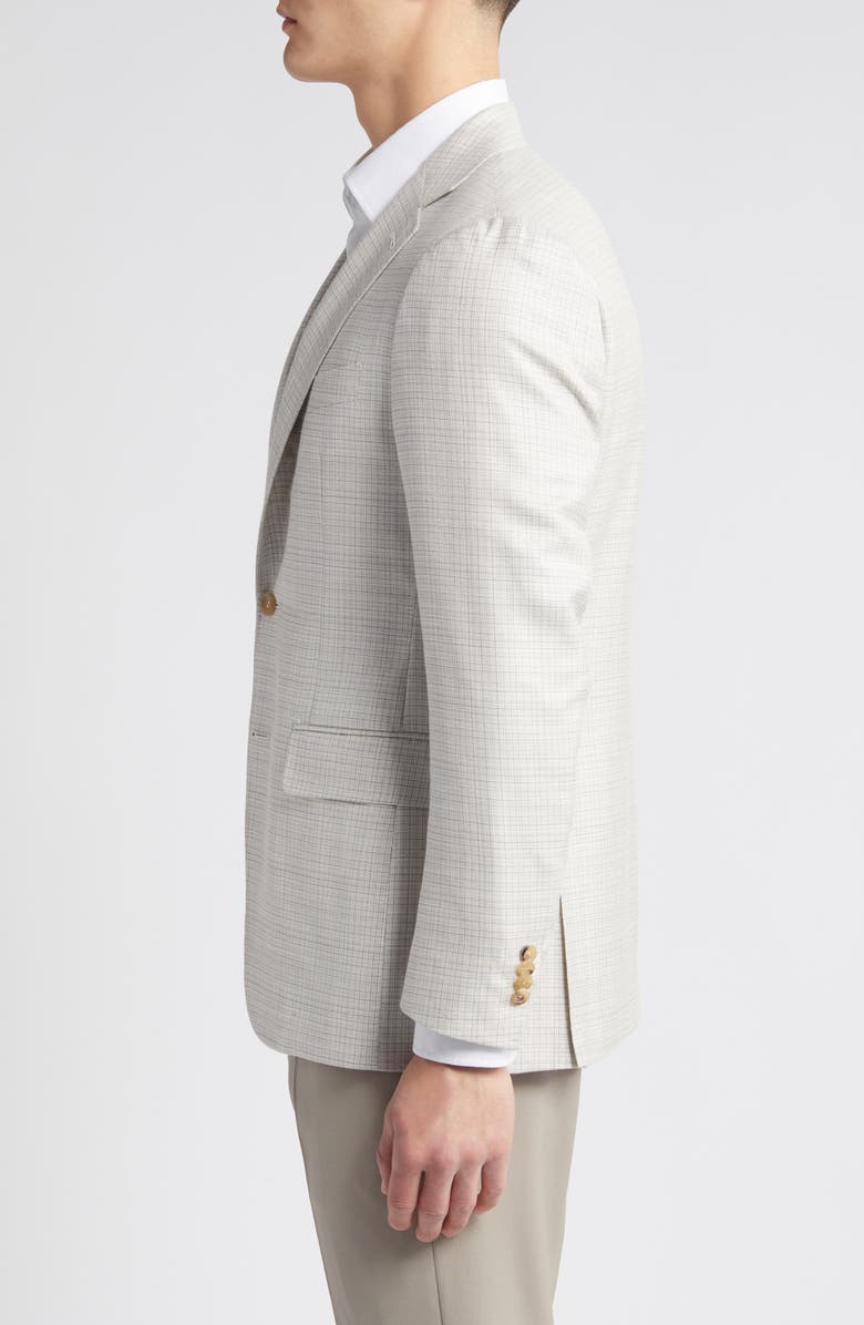 Canali Kei Trim Fit Microcheck Wool & Silk Blend Sport Coat, Alternate, color, 