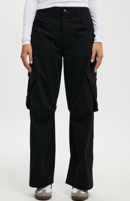 Shop Cotton On Cody Baggy Cargo Pant In Black