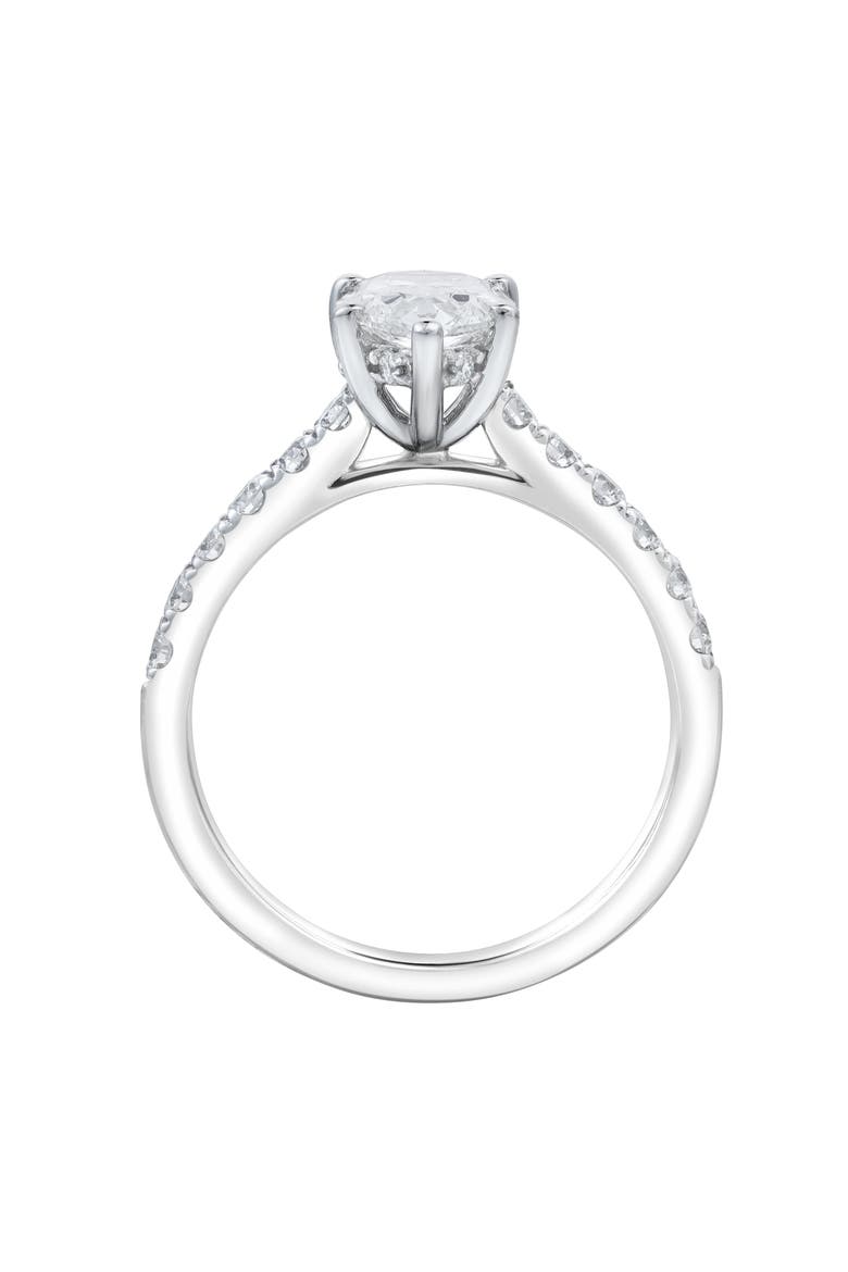 Rasha 14K White Gold Pear Lab Grown Diamond Hidden Halo Engagement Ring - 2 Ct, Alternate, color, 14K White Gold