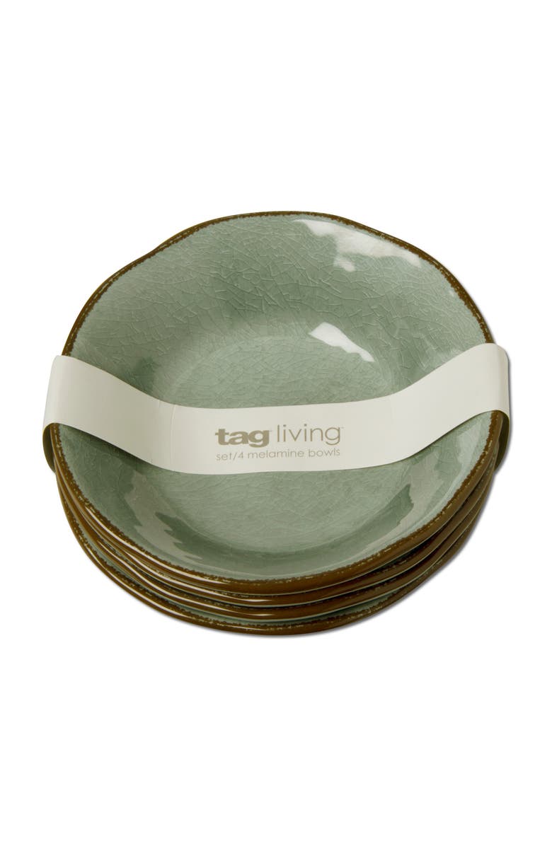 tag Veranda Melamine Bowls Set of 4 Slate Blue Dining Cereal, Main, color, Blue