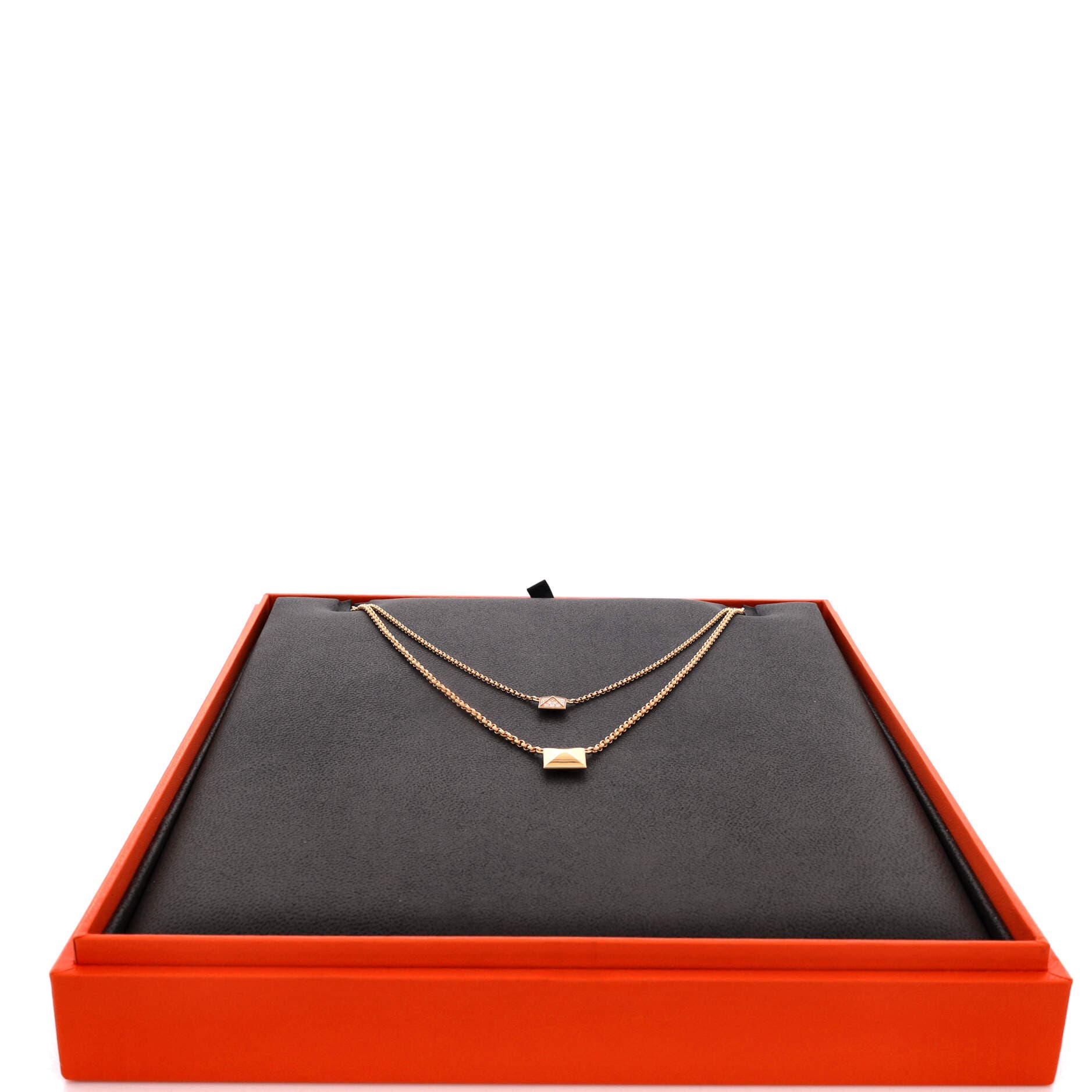 Clou d'H Double Pendant Necklace 18K Rose Gold with Diamonds, Alternate, color, Metallic Gold