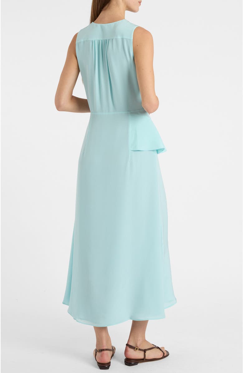 Santorelli Cona Silk Midi Dress with Ruffle Panel, Alternate, color, Sky Blue