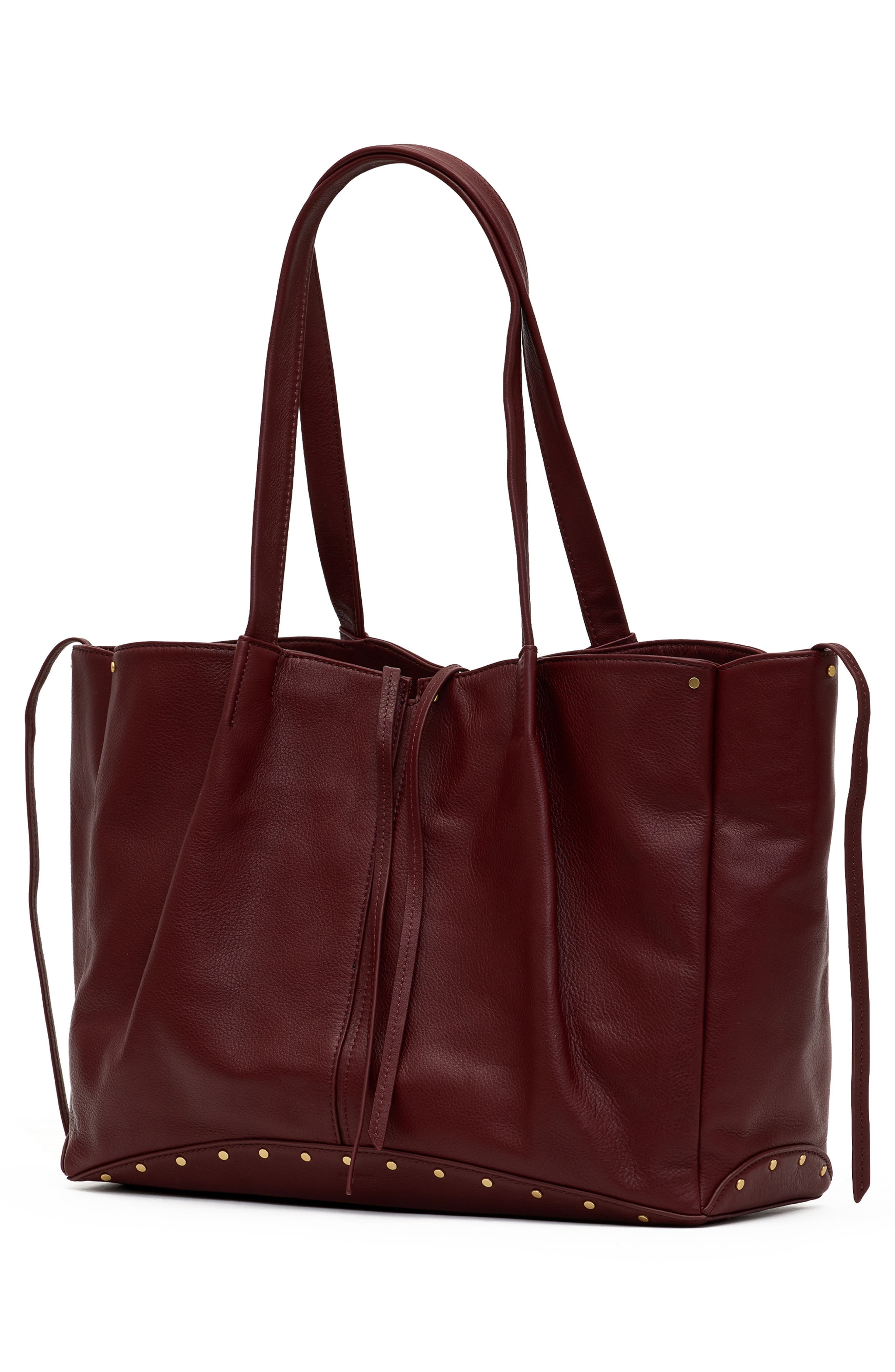 Meryl Leather Carryall Tote, Alternate, color, CHERRYWOOD/ GOLD