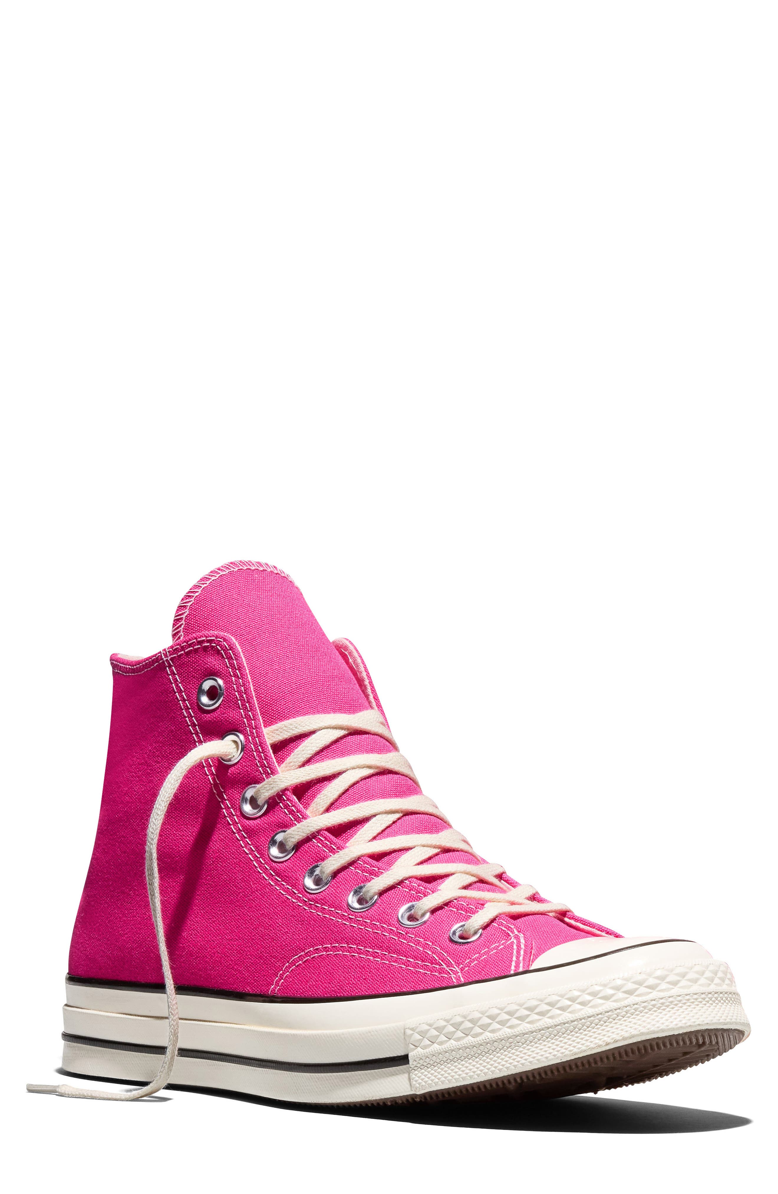 Chuck 70 High Top Sneaker, Main, color, ROUGH RASPBERRY/ EGRET/ BLACK