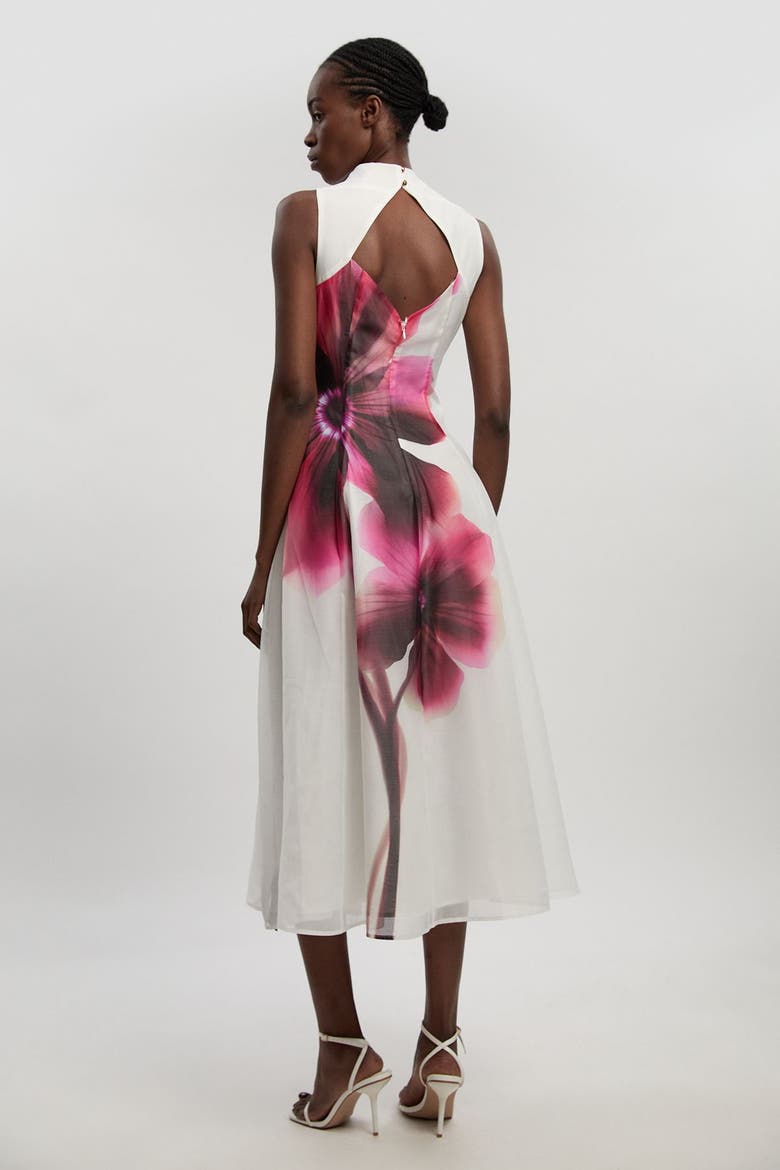 Sleeveless High Neck Midi Dress, Alternate, color, Pink