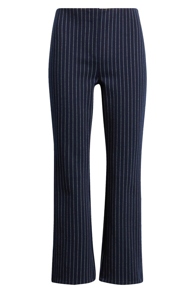 Pinstripe Crop Kick Flare Pants, Alternate, color, NAVY MULTI