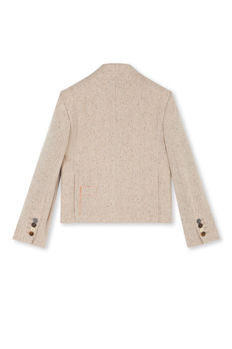 Short Single-Breasted Blazer, Alternate, color, Ecru