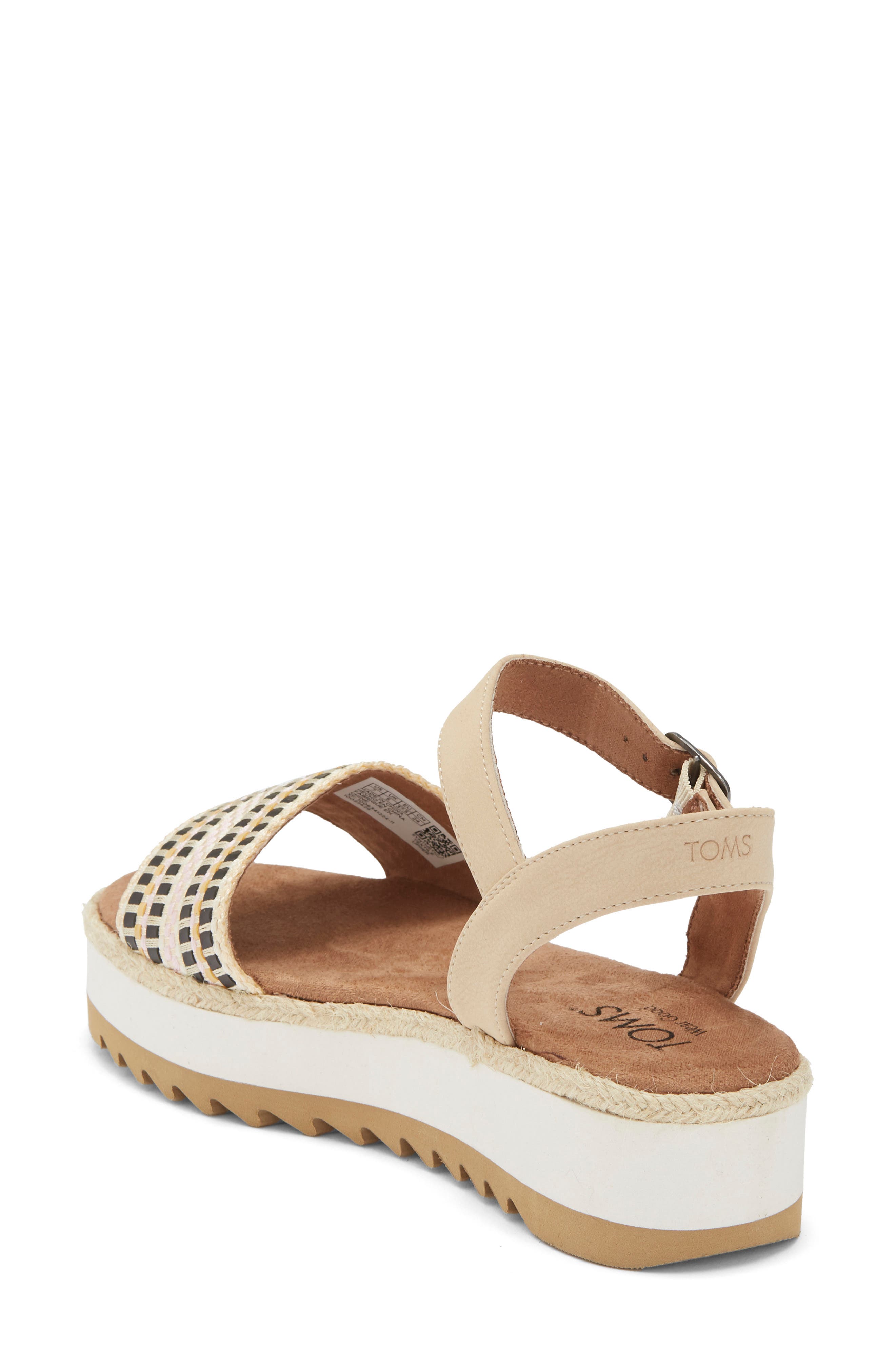 Naia Platform Wedge Espadrille Slide Sandal, Alternate, color, WOOD ASH WOVEN STRIPE/NUBUCK