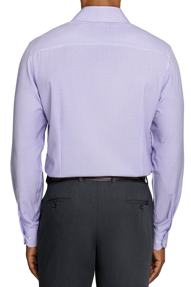 Regular Fit Micromedallion Performance Dress Shirt, Alternate, color, WHITE/ PURPLE