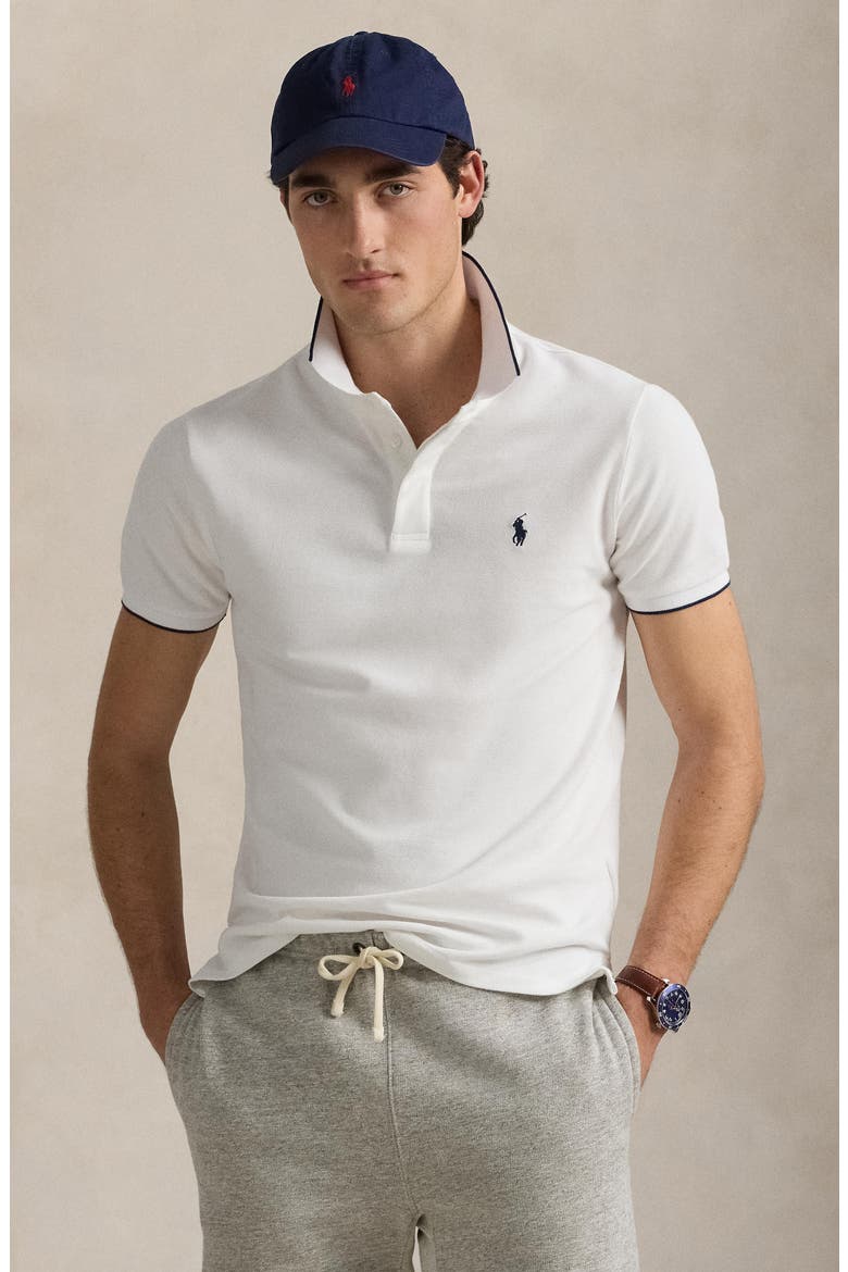 Classic Fit Cotton Piqué Polo, Alternate, color, WHITE/ WHITE