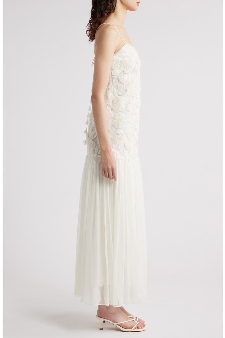 Arwen Floral Dropped Waist Maxi Dress, Alternate, color, IVORY