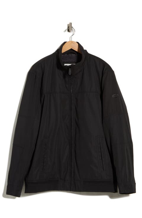 Faux Shearling Lined Microfiber Jacket