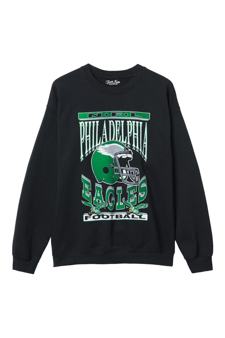 Philadelphia Eagles Cotton Blend Crewneck Sweatshirt, Main, color, BLACK