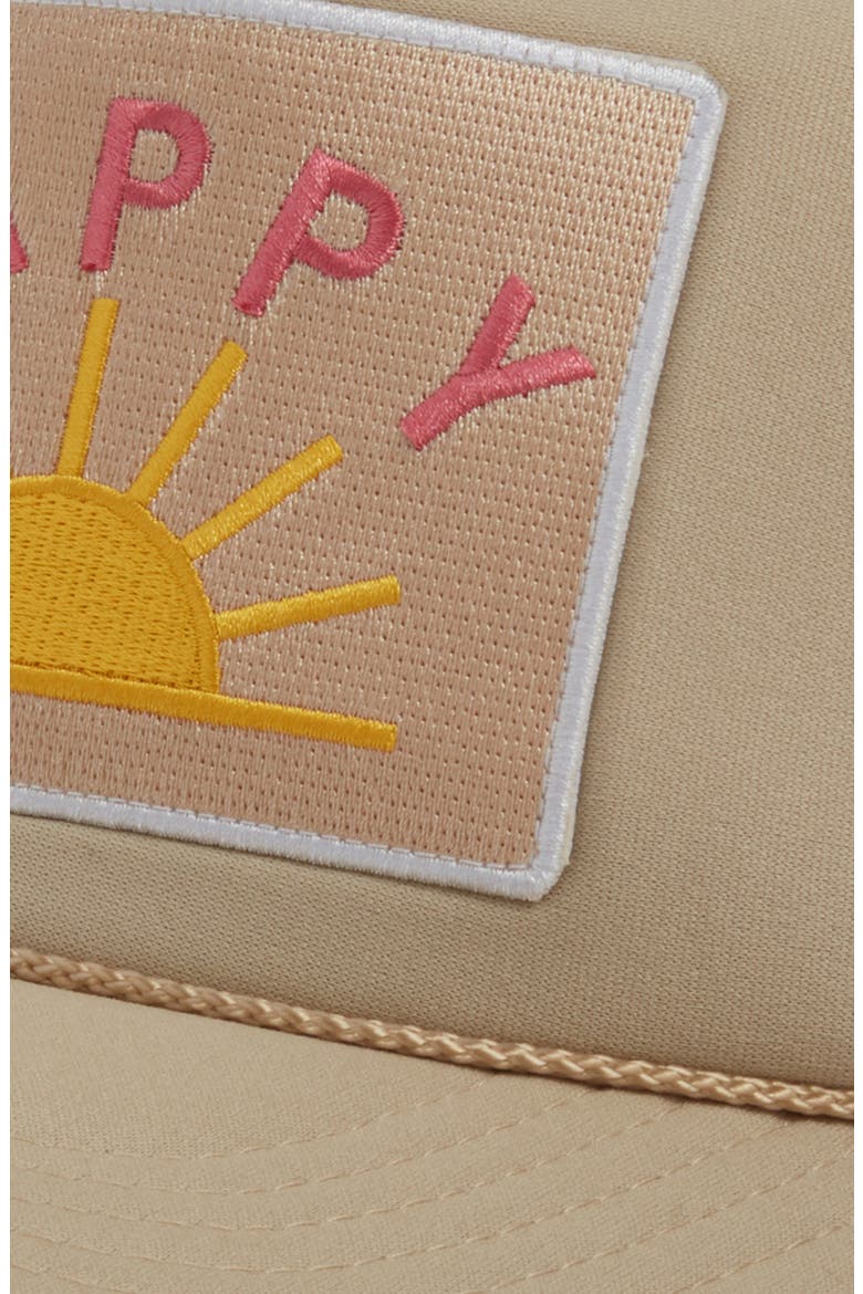 Happy Patch Trucker Hat, Alternate, color, TAN