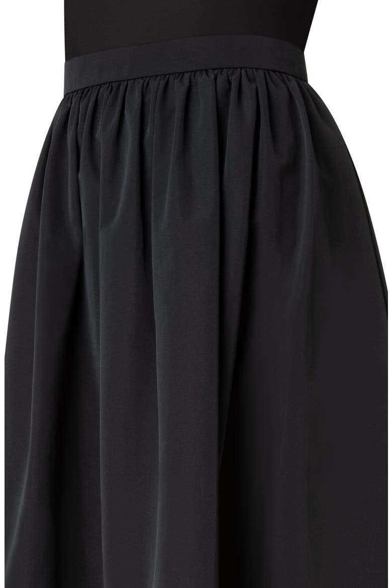 Dot Guipure Lace Hem Taffeta Midi Skirt, Alternate, color, 009 BLACK