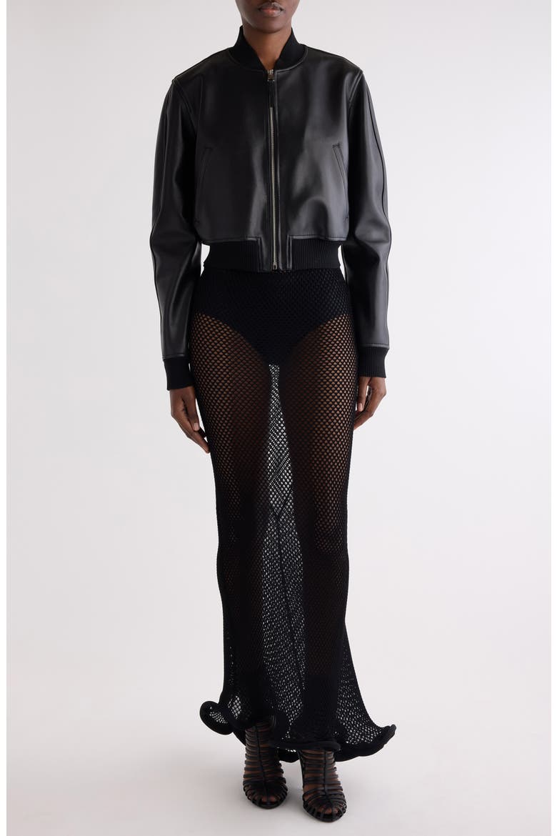 Kickback Mesh Maxi Skirt, Alternate, color, BLACK