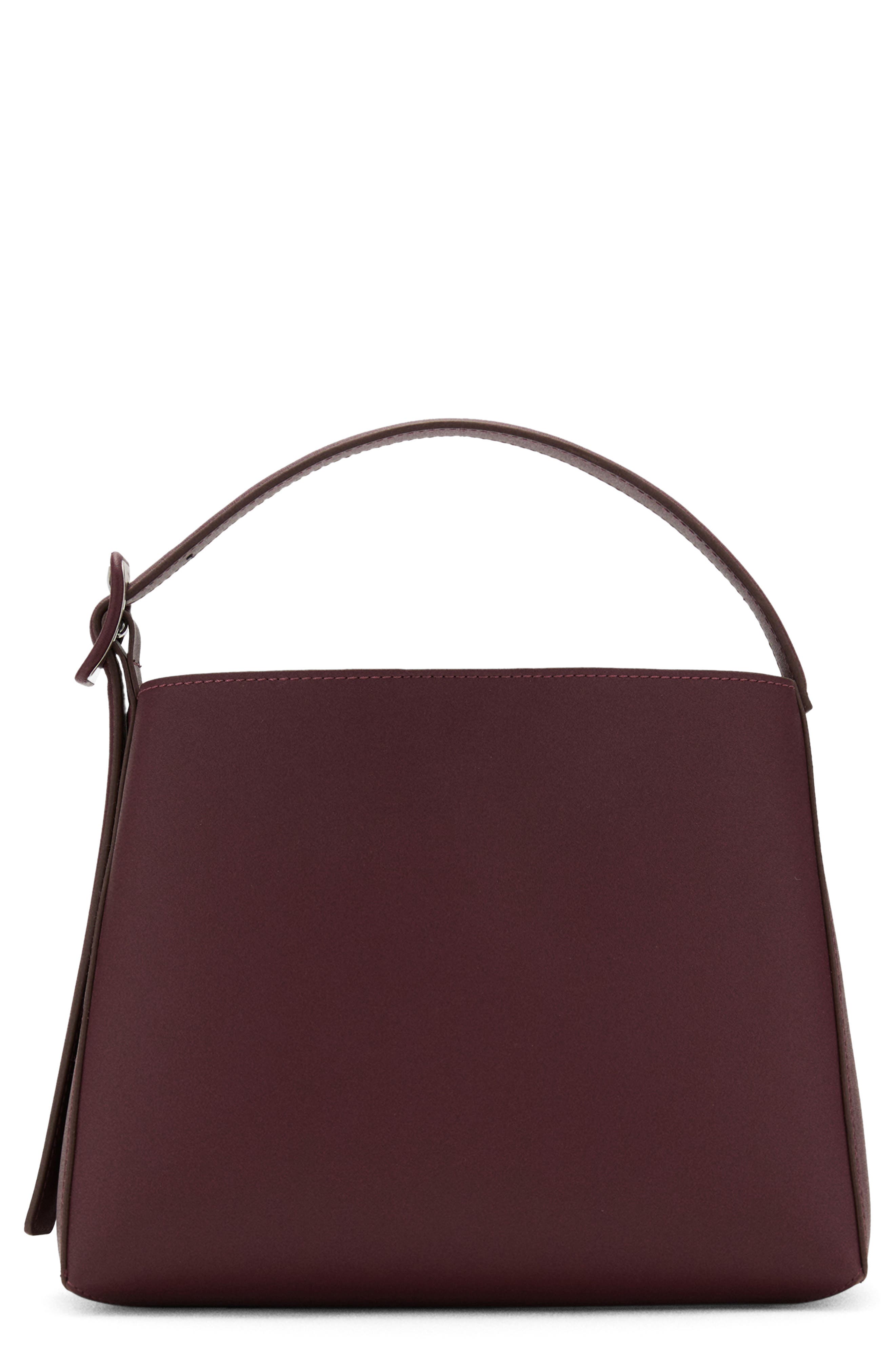 MANGO Faux Leather Crossbody Bag, Main, color, Burgundy