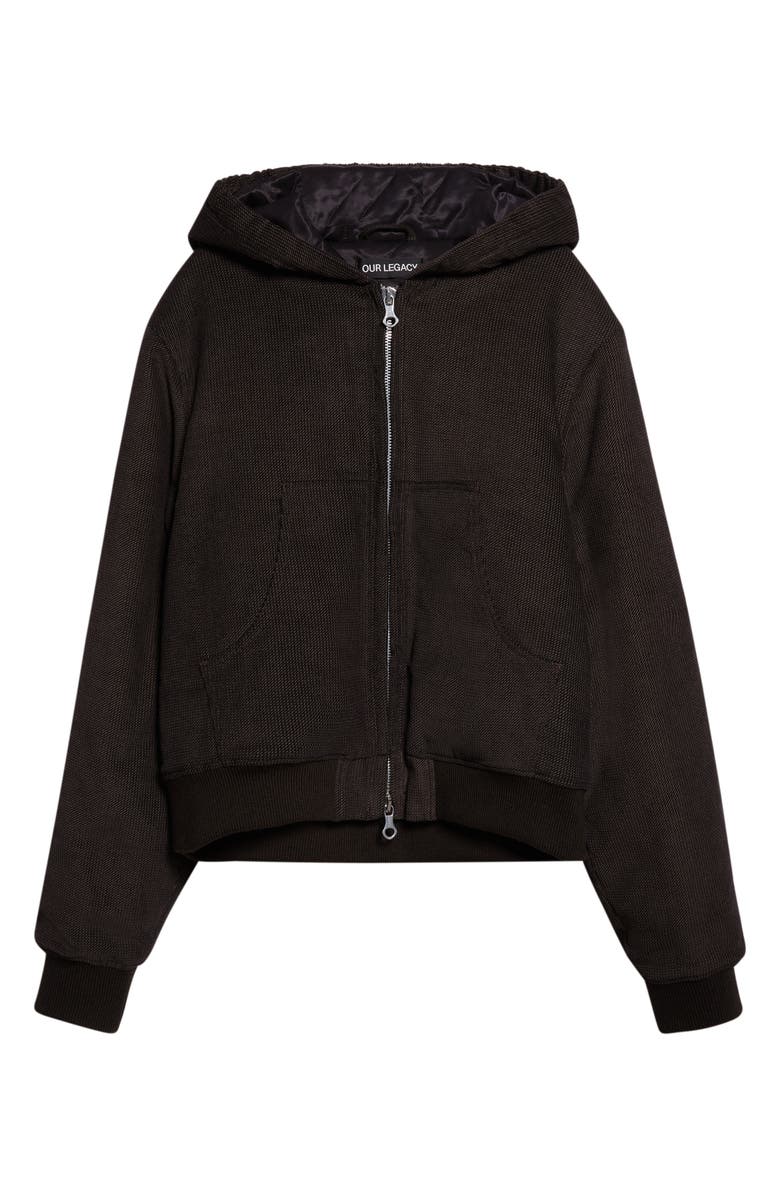 OUR LEGACY Bank Corded Twill Hooded Bomber Jacket, Alternate, color, Dark Brown Twill Cord