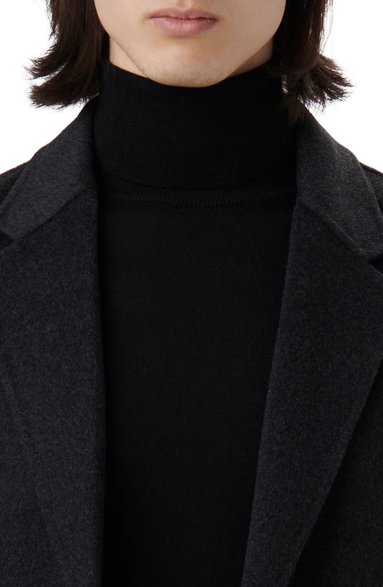 Bugatchi Tailor Fit Wool Blend Longline Coat, Alternate, color, 