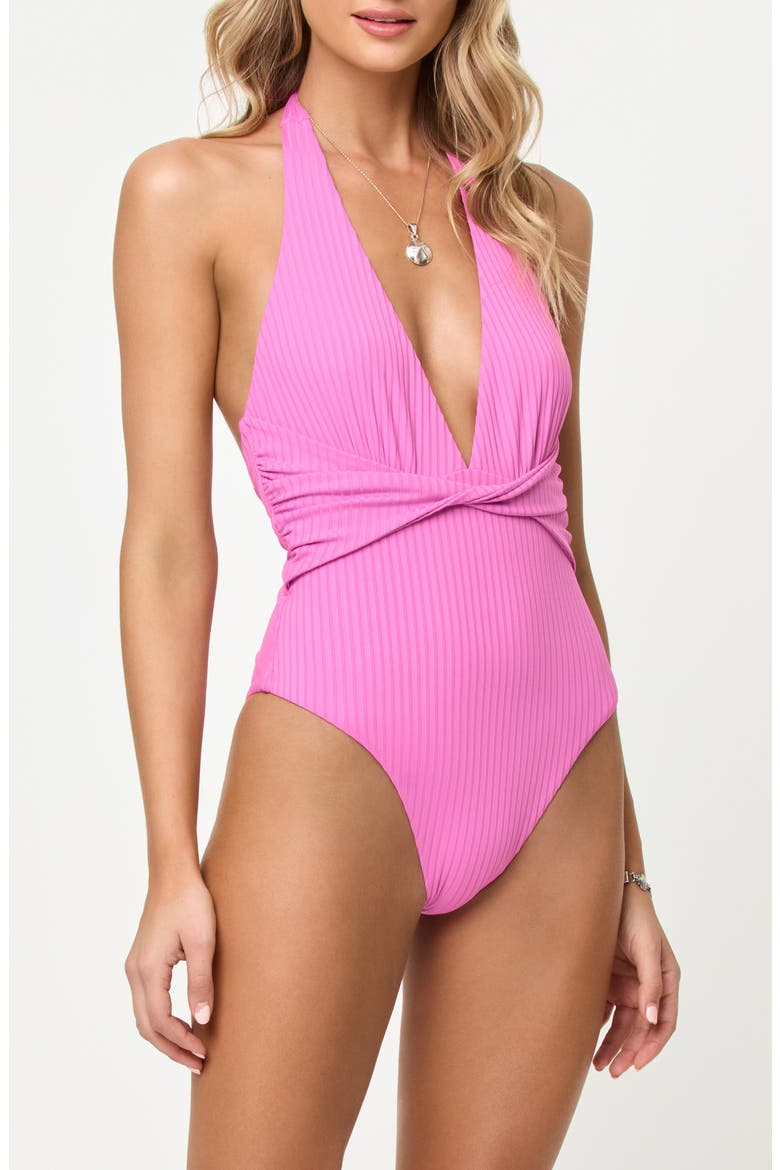 Coast to Coast Halter One-Piece Swimsuit, Alternate, color, SWEETHEART