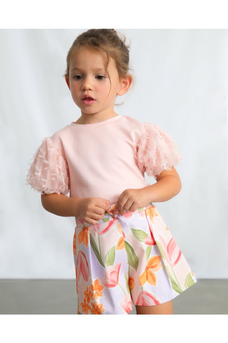 Top With Puff Sleeves, Alternate, color, Pink