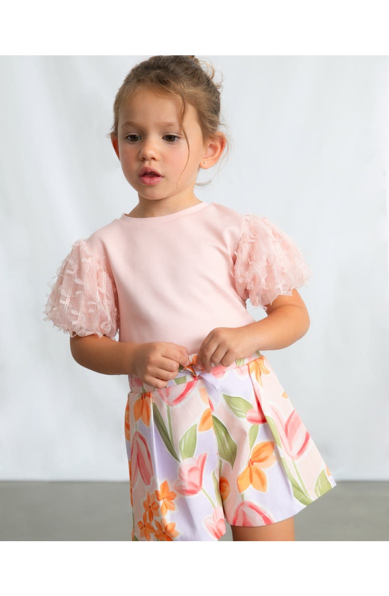 Mayoral Top With Puff Sleeves, Alternate, color, Pink