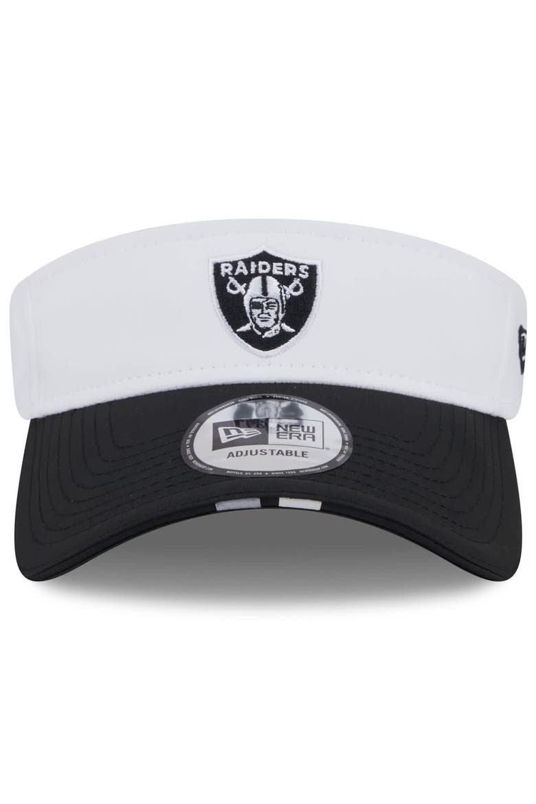 Men's New Era  White/Black Las Vegas Raiders 2025 NFL Training Camp Adjustable Visor, Alternate, color, White
