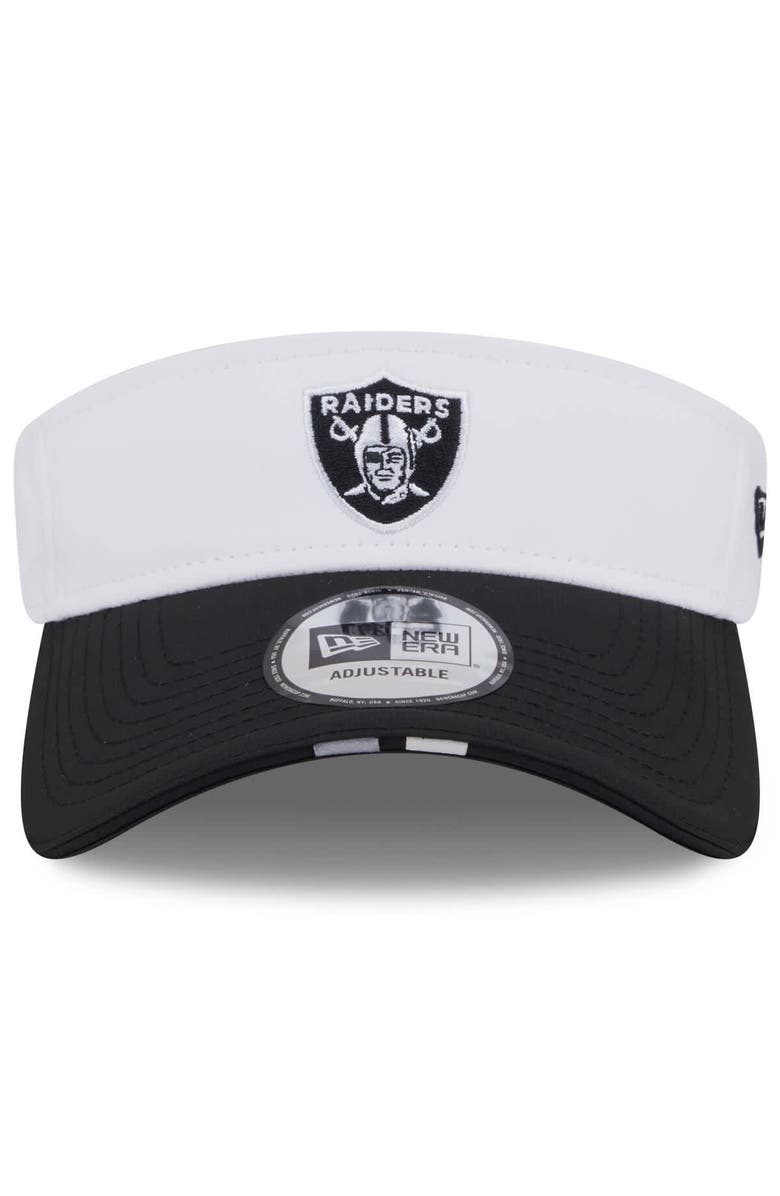 New Era Men's New Era White/Black Las Vegas Raiders 2025 NFL Training Camp Adjustable Visor, Alternate, color, White