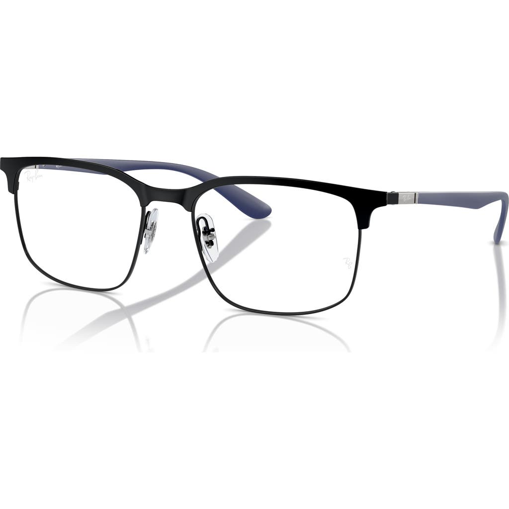 Ray Ban Ray-ban 55mm Square Optical Glasses In Black
