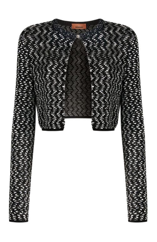 MISSONI MISSONI EMBOSSED ZIG ZAG CARDIGAN WITH SEQUINS 
