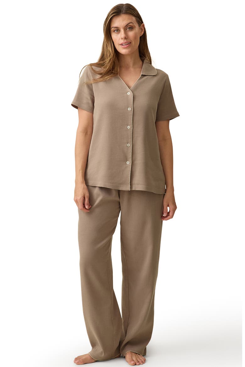 Cotton Blend Pajama Set, Main, color, Taupe