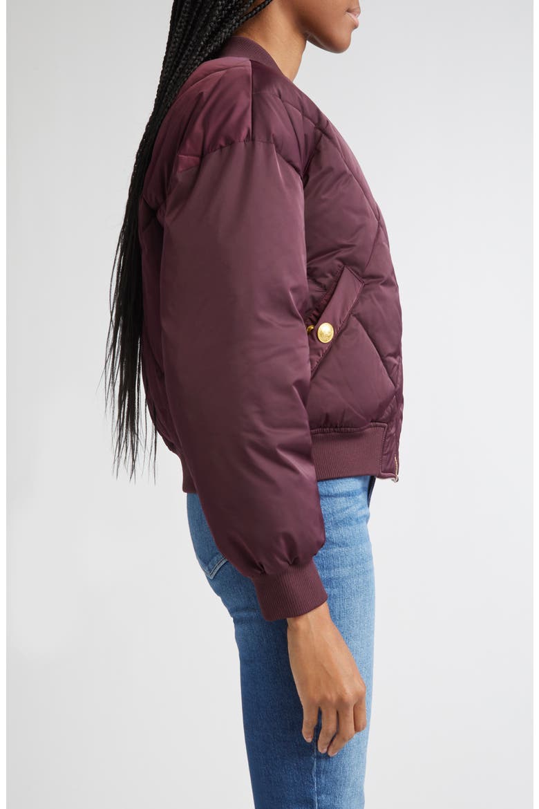 Violeta Reversible Bomber Jacket, Alternate, color, WINE/ HERRINGBONE
