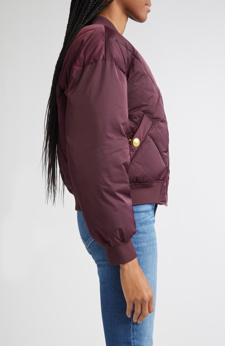 L'AGENCE Violeta Reversible Bomber Jacket, Alternate, color, Wine/ Herringbone