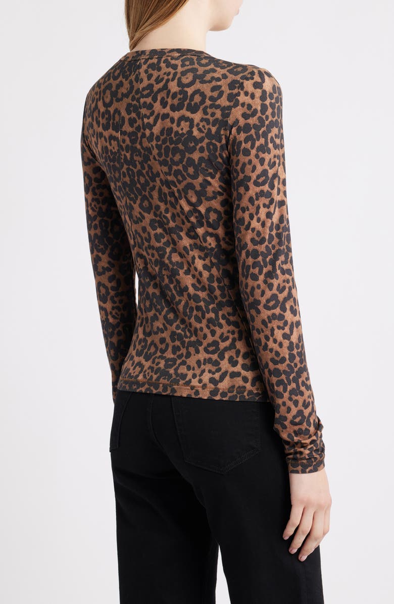 rag & bone Luca Print Long Sleeve Top, Alternate, color, Leopard
