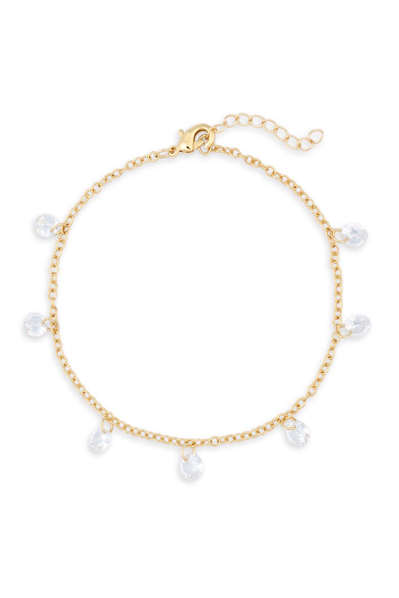Cubic Zirconia Charm Bracelet, Main, color, CLEAR- GOLD