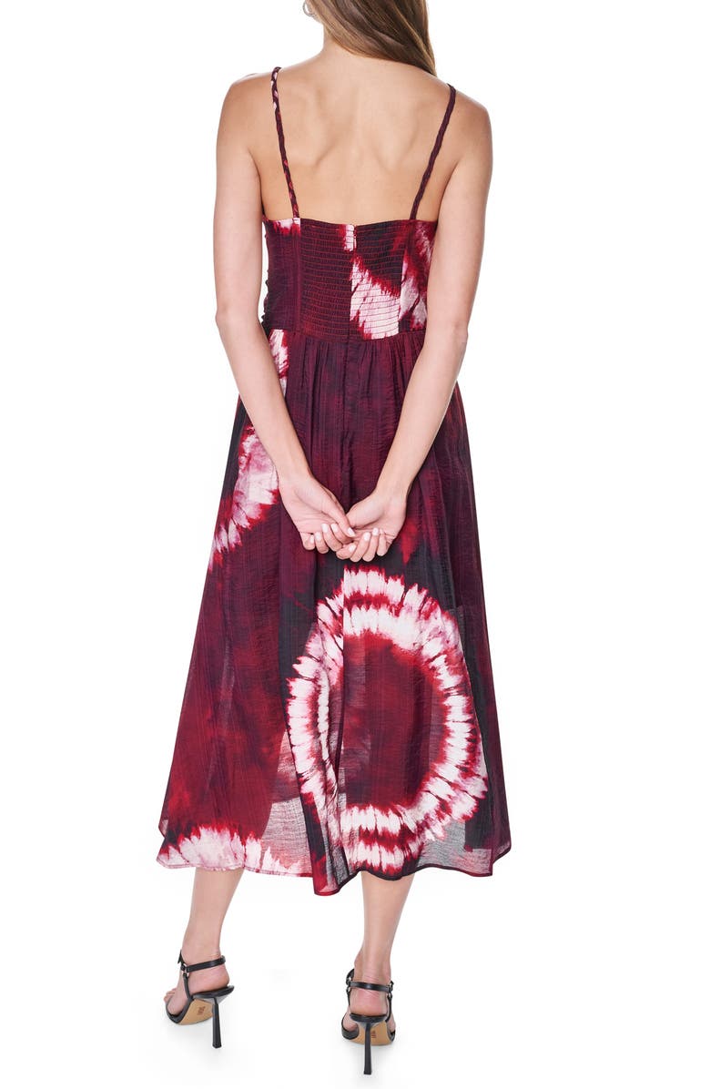 DKNY Braided Print Voile Midi Dress, Alternate, color, Firework Tiedye