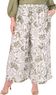 Vince Camuto Floral Print Drawstring Pants