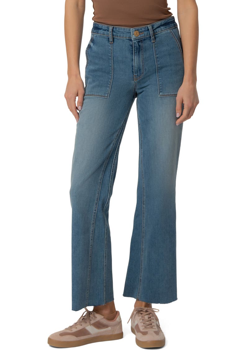 Kelsey High Waist Raw Hem Kick Flare Jeans, Main, color, CIVILIZE